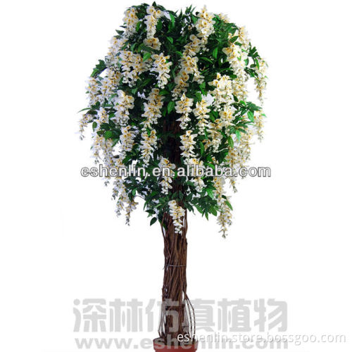 much rattan artificial chinese wistaria trees,fake plastic trees
